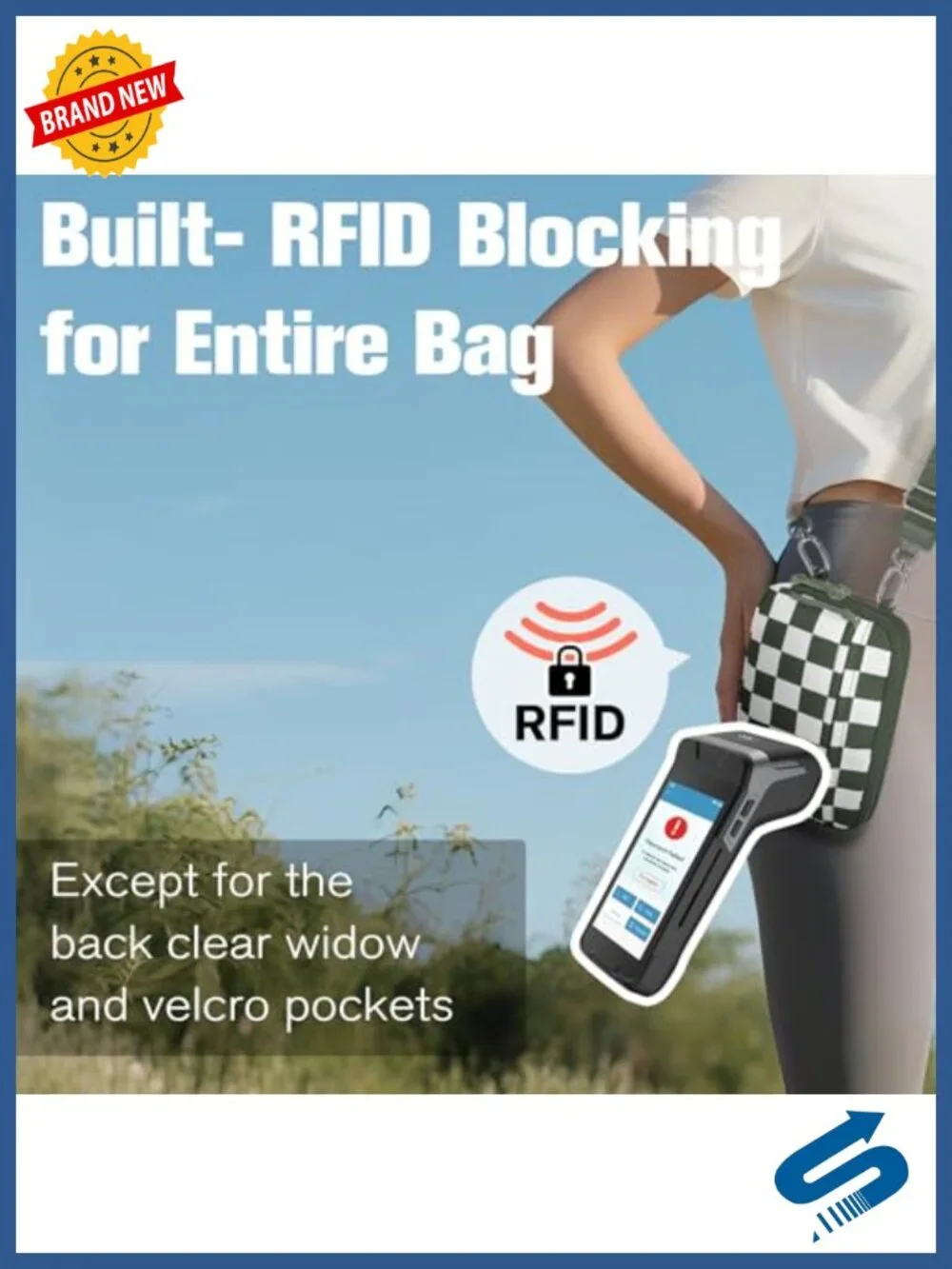 RFID Blocking Nylon Wristlet Wallet Crossbody Convertible